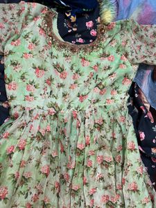 Floral Print Ethnic Gown