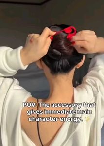 Red Safety Pin Hair Clip