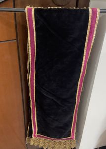 Elegant Black Dupatta with Red Border
