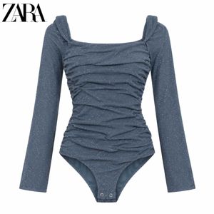Zara Ruched Sparkle Bodysuit