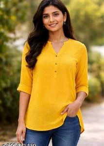 Chic Yellow Kurta Top