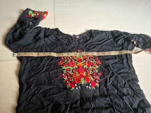 Embroidered Black Kurta with Mirror Work