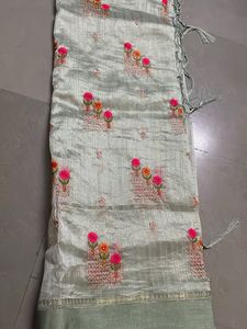 Embroidered Silk Blend Saree