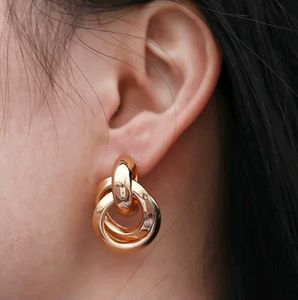 Chunky Gold Interlocking Hoop Earrings