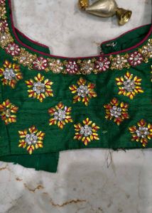 Embroidered Green Blouse