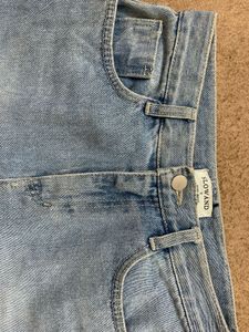 Light Wash Denim Mini Skirt