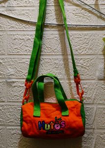 Vibrant Orange & Green Duffle Bag