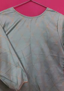 Light green straight kurti with dupatta