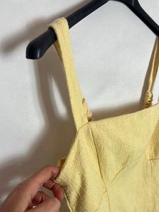 Bershka Yellow Mini Dress lining Shorts insid