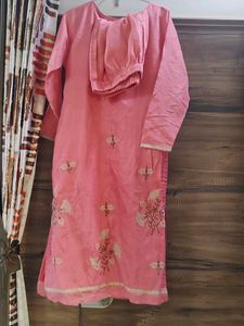 Pink Embroidered Kurta Set