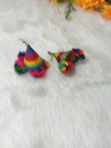 multi designer antic  lock silk handmade earrings
