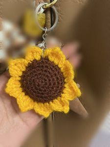 Handmade Crochet Sunflower Keychain