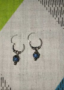 Boho Blue Stone Hoop Earrings