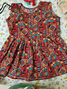 Boho Print Sleeveless Kurta