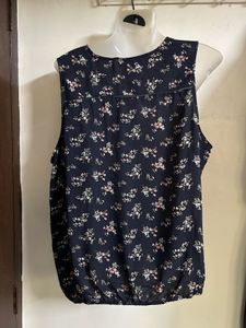 Floral Print Sleeveless V-Neck Top