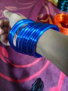 Beautiful Teal Glass Bangles