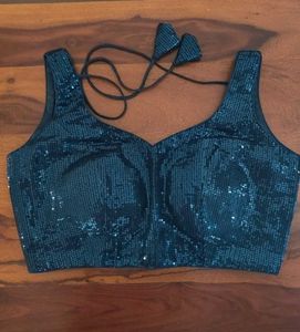 Navy blue Sequin Blouse