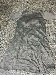 Elegant Grey Kurta with Pink Tassels