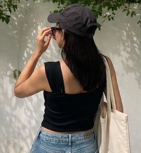 Chic Black Ruched Tank Top