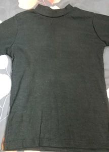 Black Mock Neck Long Sleeve Top