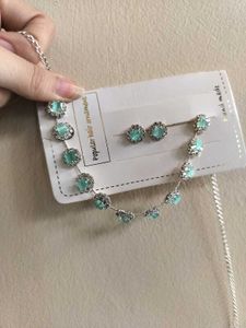 Sparkling Gemstone Necklace &amp; Earring Set of 3