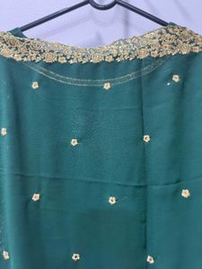 Green &amp; Gold Palazzo Suit