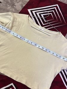 Cream Crew Neck T-Shirt