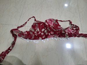 Boho Floral Bikini Top with Shells