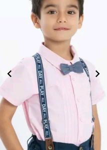 Boys' Pink Shirt &amp; Navy Shorts Set
