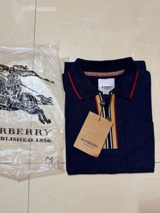 Burberry Navy Zip Polo Shirt
