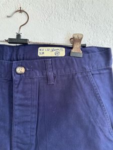 Classic Navy Blue Cotton Pants