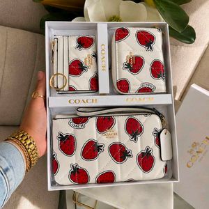 *COACH SET OF 3*1) POUCH+ MINI WALLET+ CARD HOLDER