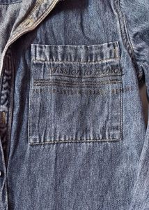 Blue Denim Galaxy Print Button-Up Shirt