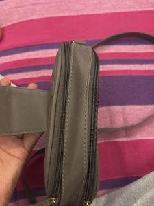 Stylish Brown Quilted Round Sling Bag for Women