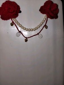 Handmade Crochet Rose Hair Clips