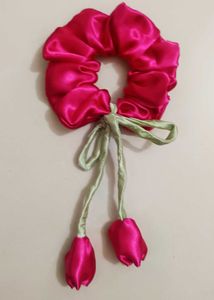 Cute Tulip Scrunchie with Ribbons
