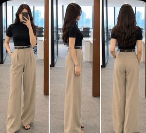 High-Waisted Wide-Leg Trousers