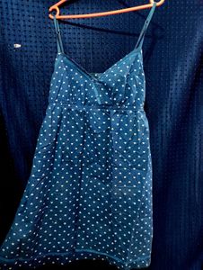 Blue Heart Print Cami Dress