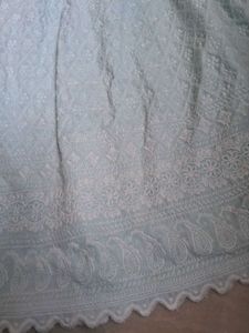 100% cotton Light Blue Chikankari Kurta pant Set