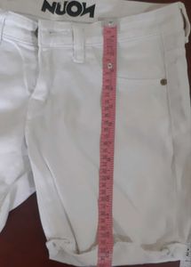 NUON White Denim Shorts