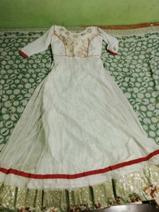 Elegant White Embroidered Anarkali Gown