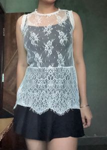 Elegant White Lace Top
