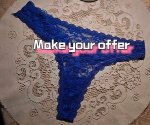 Vibrant Blue Lace Thong