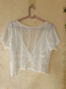 Crochet Twist-Front Crop Top