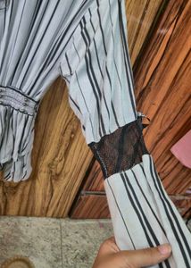 Striped Flare Sleeve Top