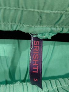 Turquoise Embroidered Palazzo Pants