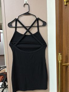 Black Ribbed Bodycon Mini Dress