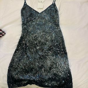 ZARA sequin Mini Slip Dress