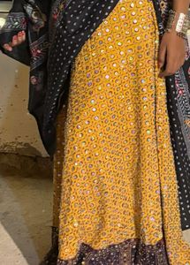 Beautiful Yellow &amp; Black Lehenga Choli
