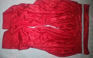 Red suit creap silk +dupatta